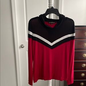 Red and Black Long Sleeve Top with White Accents, brand : Almost Famous.